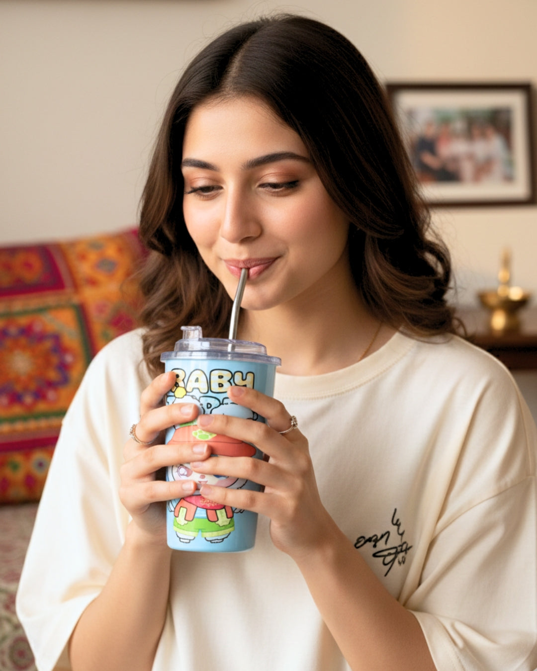 Baby Three Character Stainless Steel Tumbler
