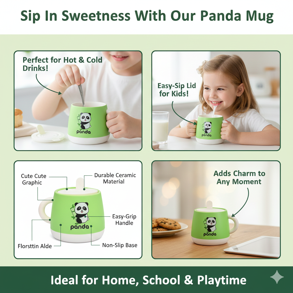 🐼 Bamboo Buddy Panda Desk Organizer Mug 💚
