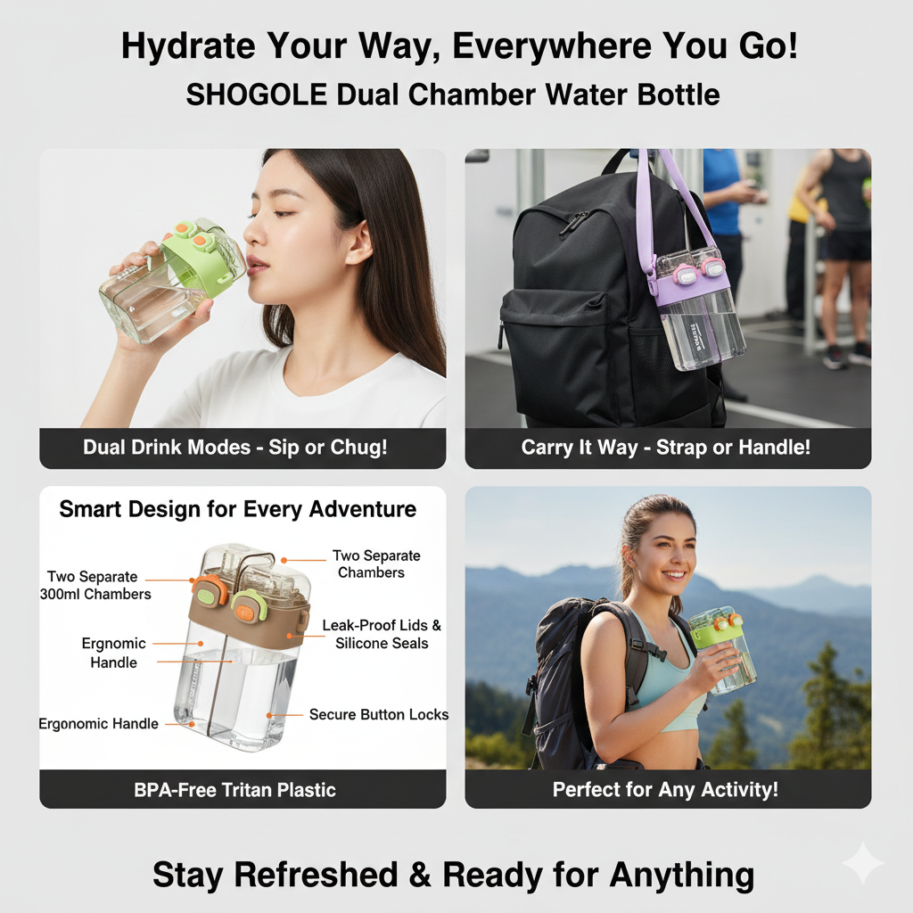 ๐ SHOOGOLE Square Tumbler with Carry Strap - Customize Your Hydration! ๐