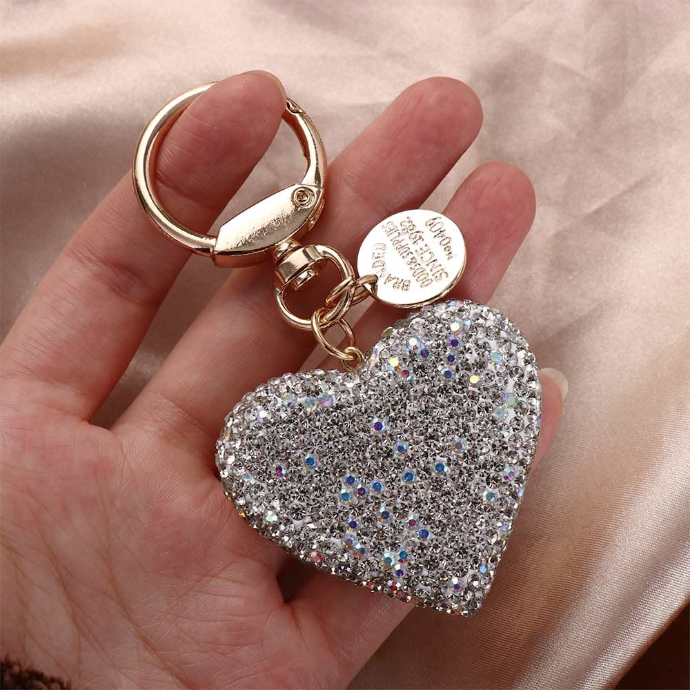 💎 Dazzling Rhinestone Heart Keychain - Sparkle & Charm! 💖