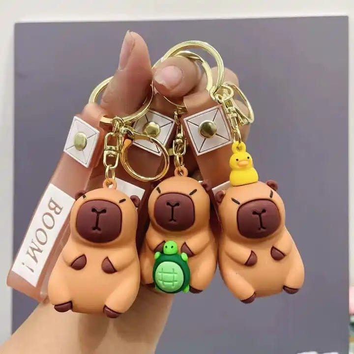 🐹 BOOM! Capybara Squad Keychain - Cute & Grumpy Charms 🐢🐥