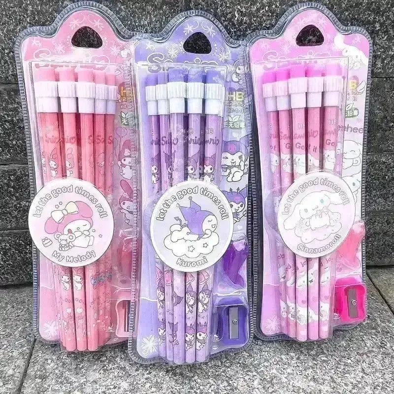 💜 Kuromi Study Squad Pencil Set - Let the Good Times Roll! 😈