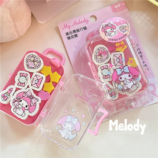 ๐ My Melody Suitcase Eraser Set - Travel in Kawaii Style! ๐