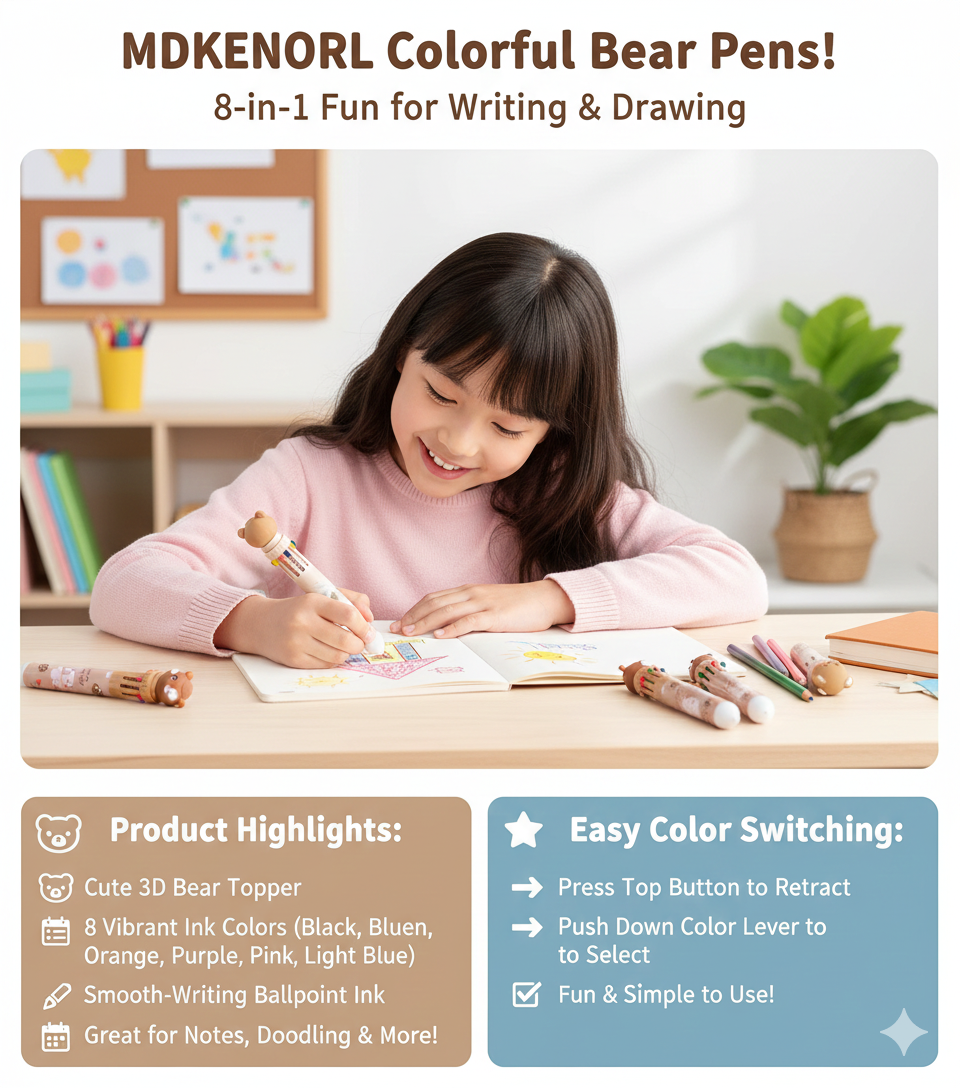 🐹 Capybara Multi-Color Pen - Chill Vibes & Rainbow Ink! 🌈