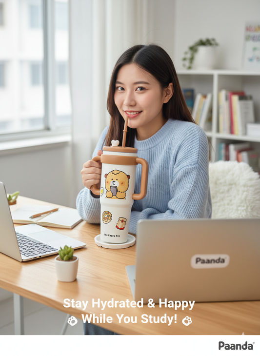 🐻 The Happy Day Handled Tumbler - Cute & Cozy Sips! ☕