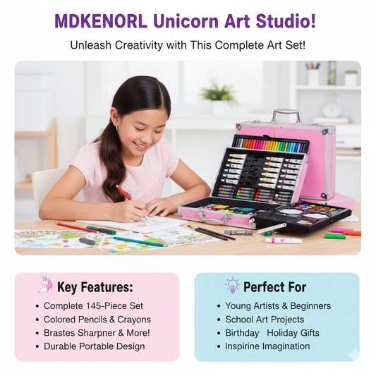 DELUXE UNICORN ART SET IN PINK METAL CASE