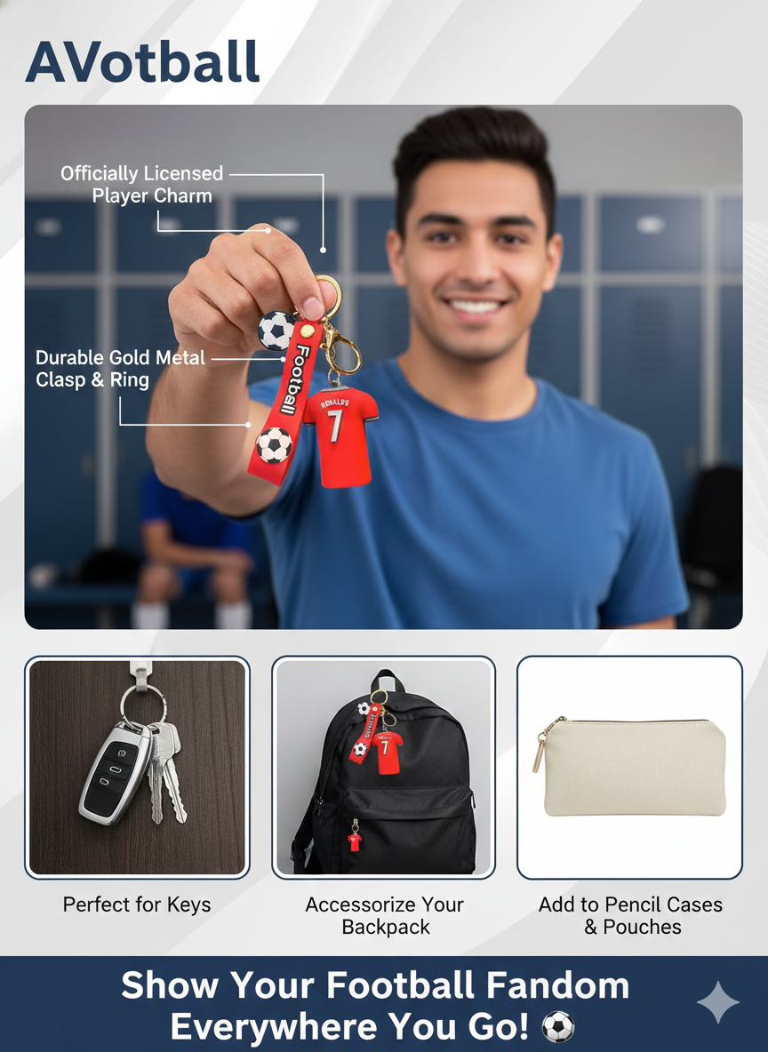⚽ Ronaldo #7 Football Fan Keychain - The Ultimate Goal! 👑
