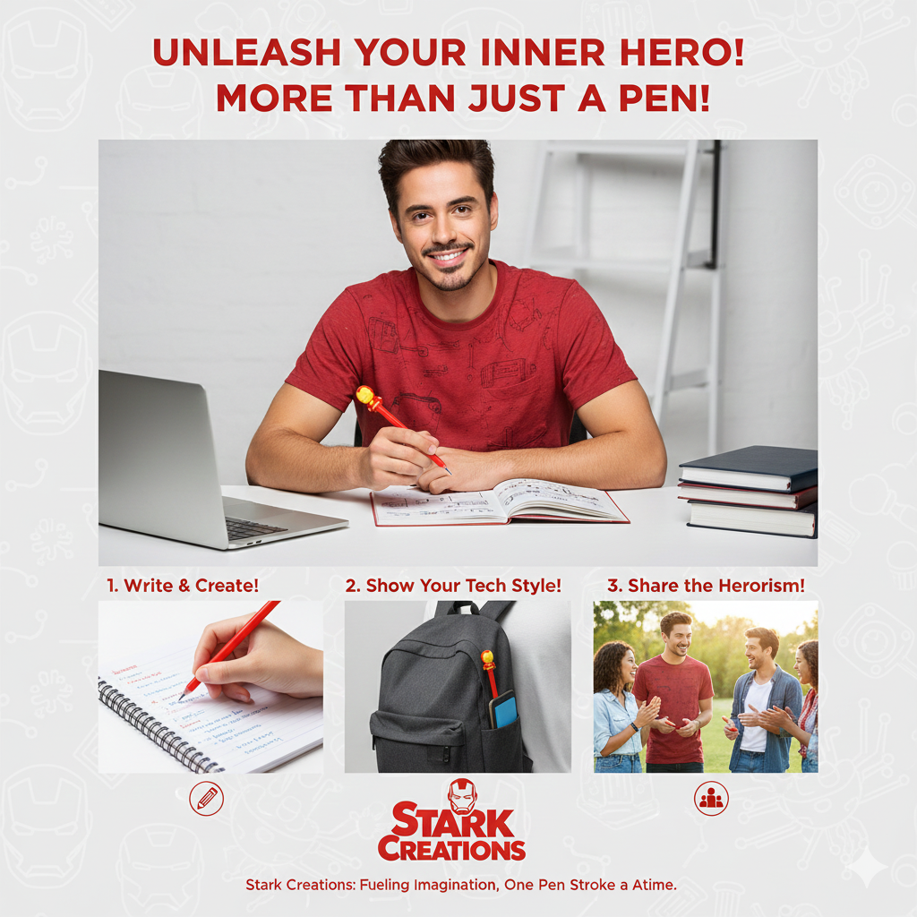 ๐ฆพ Iron Man Chibi Gel Pen - Genius, Billionaire, Writer! ๐ฅ