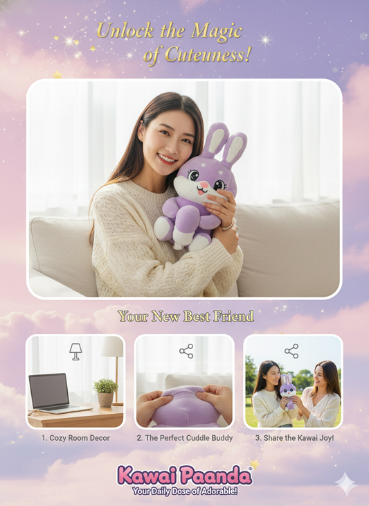 ๐ Limited Edition Lavender Bunny Plush - Unlock the Magic of Cuteness! โจ