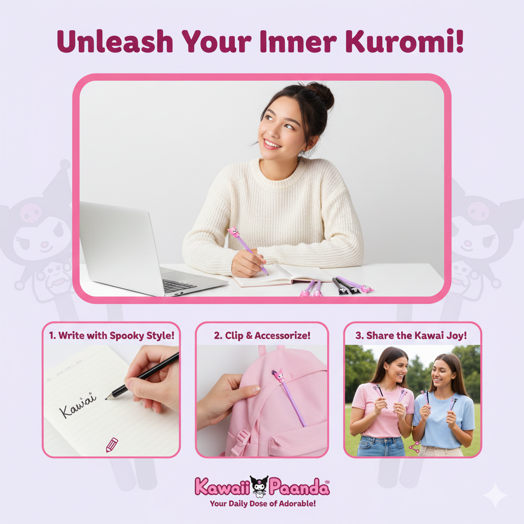 😈 Kuromi & My Melody Pen Set - Write with Mischief & Sweetness! 💖