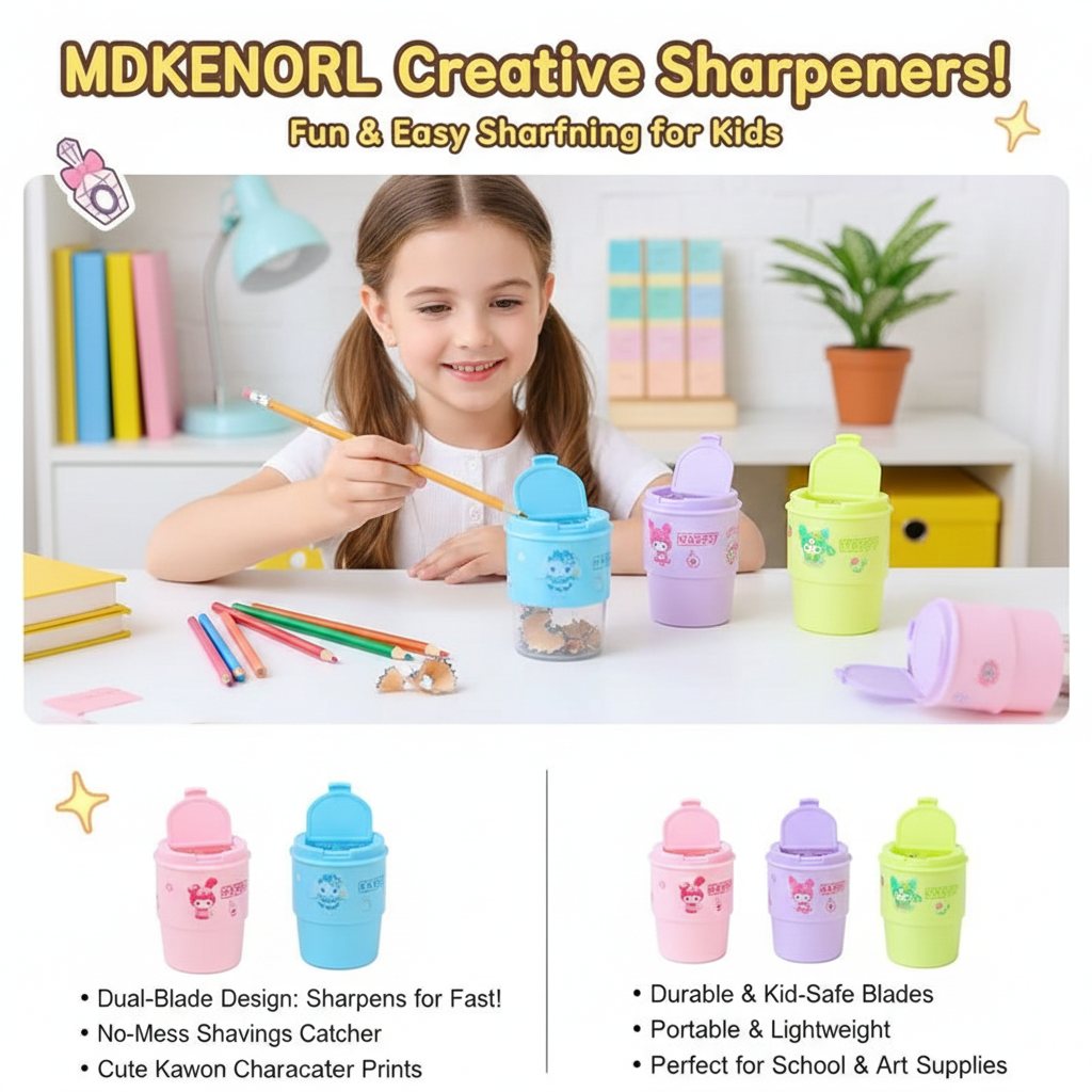 ๐ฅค Pastel Cup Double Hole Sharpener - Happy Sharpening! ๐