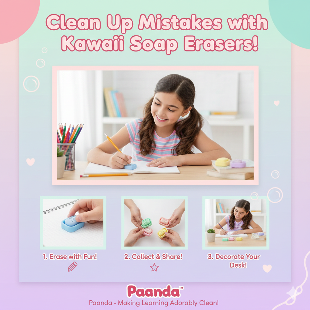 🧼 Cute Bear Soap Eraser - Looks Like Soap, Erases Mistakes! 🐻