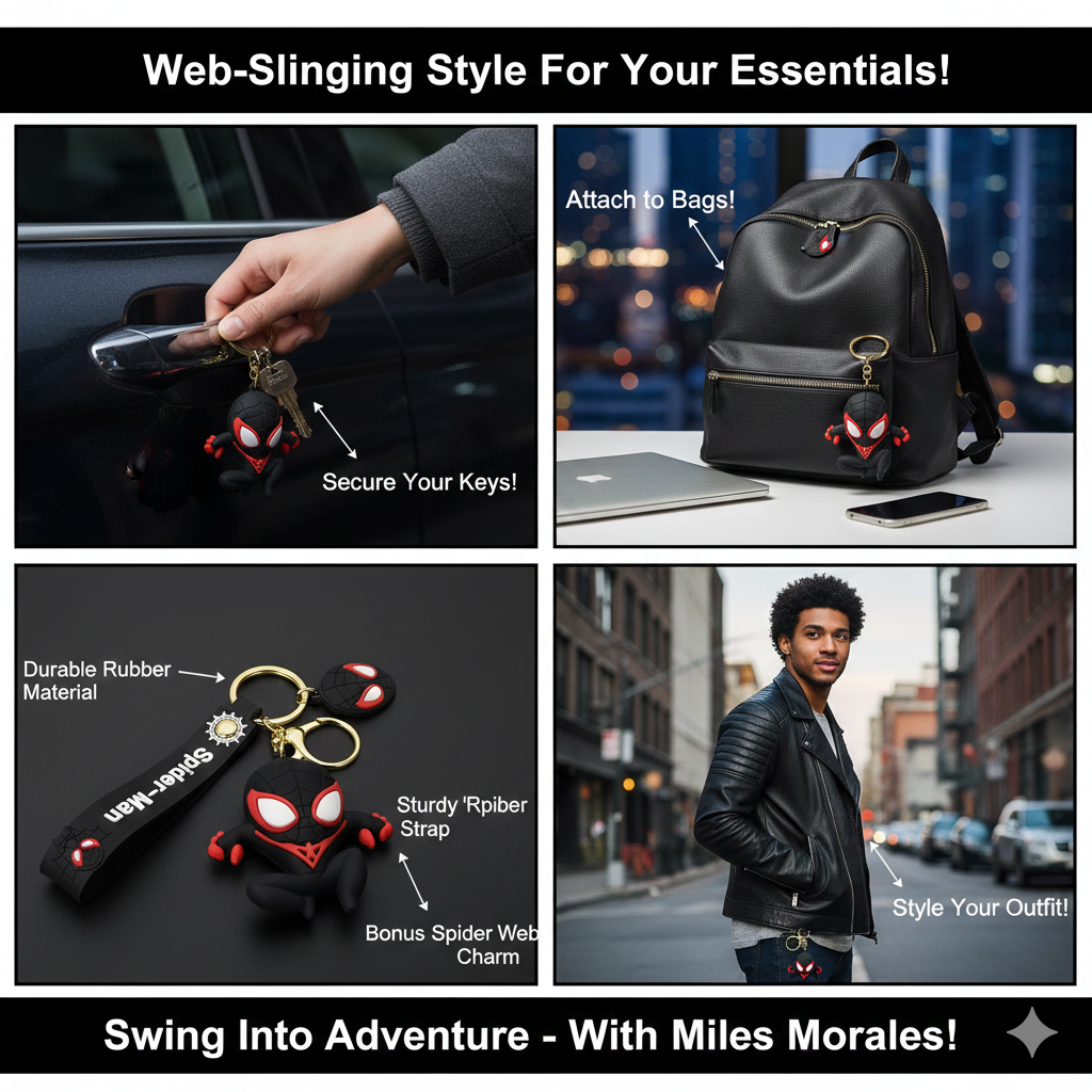 ๐ท๏ธ Miles Morales Chibi Keychain - The Ultimate Spider-Man! ๐ฅ