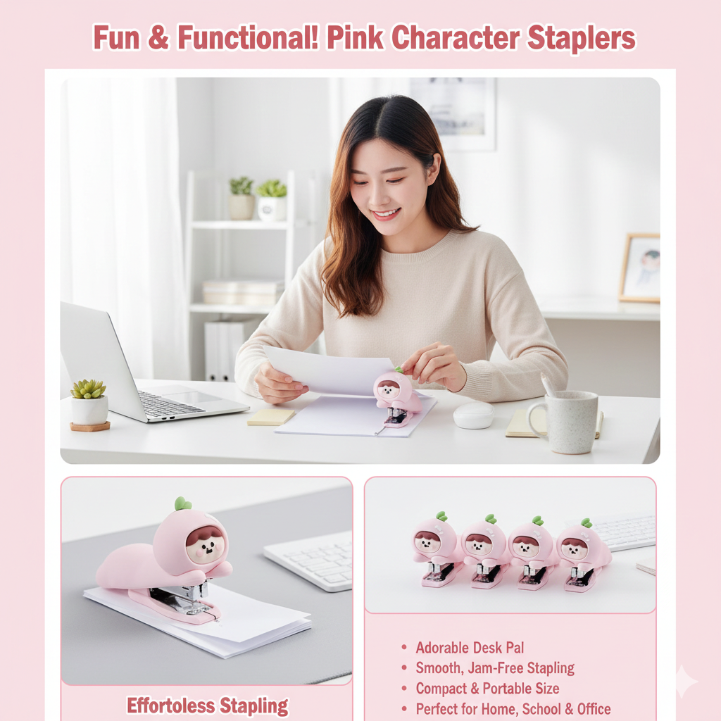 KAWAII RADISH CHARACTER MINI STAPLER