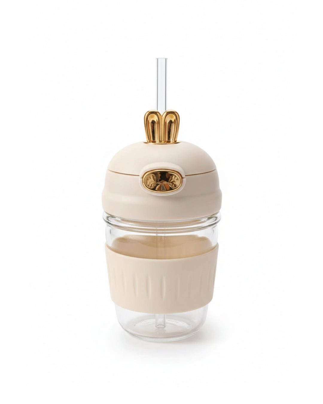 Chic Glass Tumbler with Crown Lid