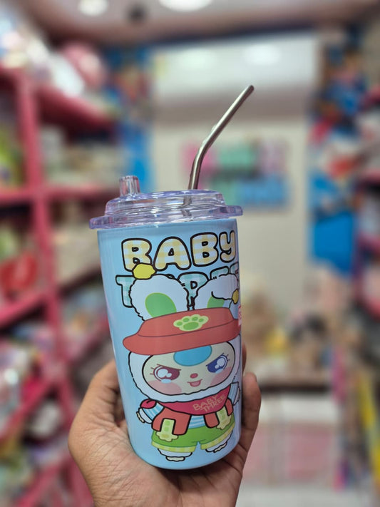 🐰 Baby Three Character Tumbler with Stainless Steel Straw 💙