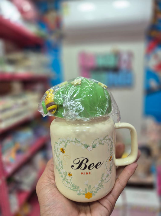 🍯 "Bee Mine" Cottagecore Mug with 3D Bee Topper 🐝