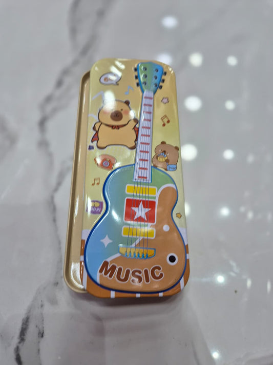 🎶 Capybara Music Time Pencil Tin - Rock &amp; Roll Stationery! 🎸