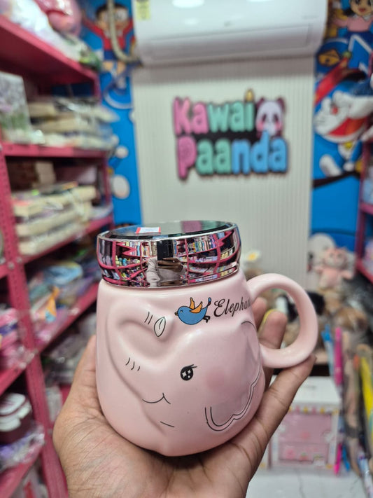 🐘 Sweet Elephant 3D Mug with Mirrored Lid 💖