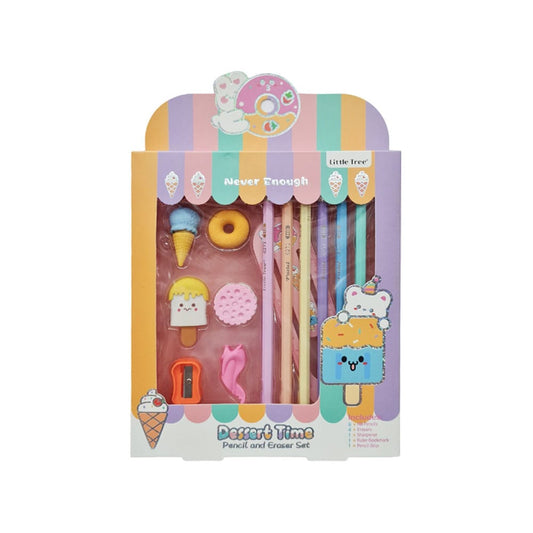 🍦 Dessert Time Pencil &amp; Eraser Set - Never Enough Sweetness! 🍩