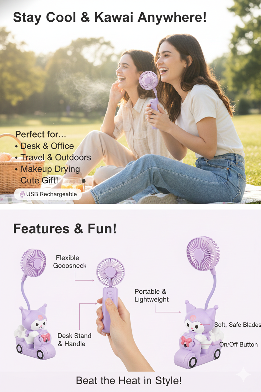 Kawaii Scooter Portable Fan