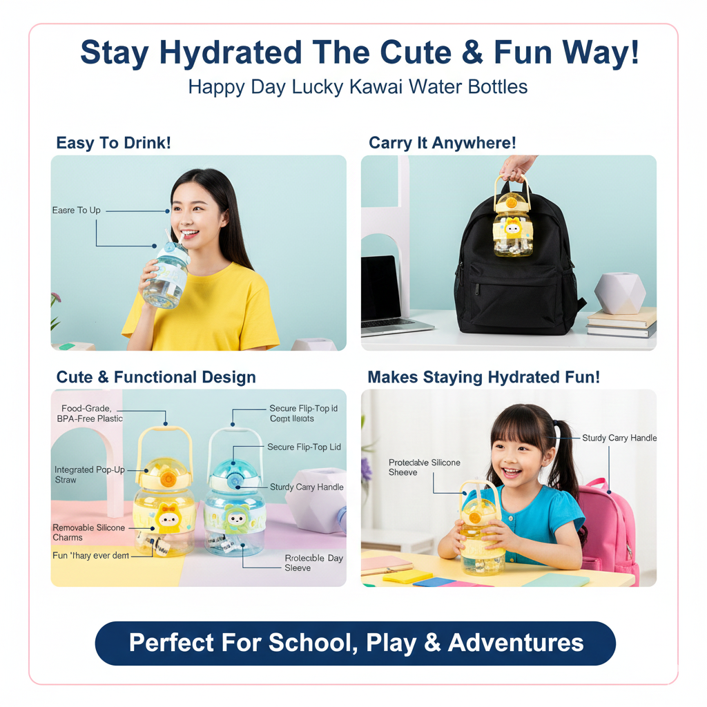 Kawaii Bear &amp; Bunny Water Bottles