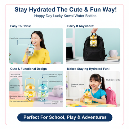 Kawaii Bear &amp; Bunny Water Bottles