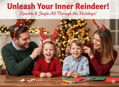 🦌 Jingle Bells Reindeer Antler Headbands (DEAR HAIR BEND