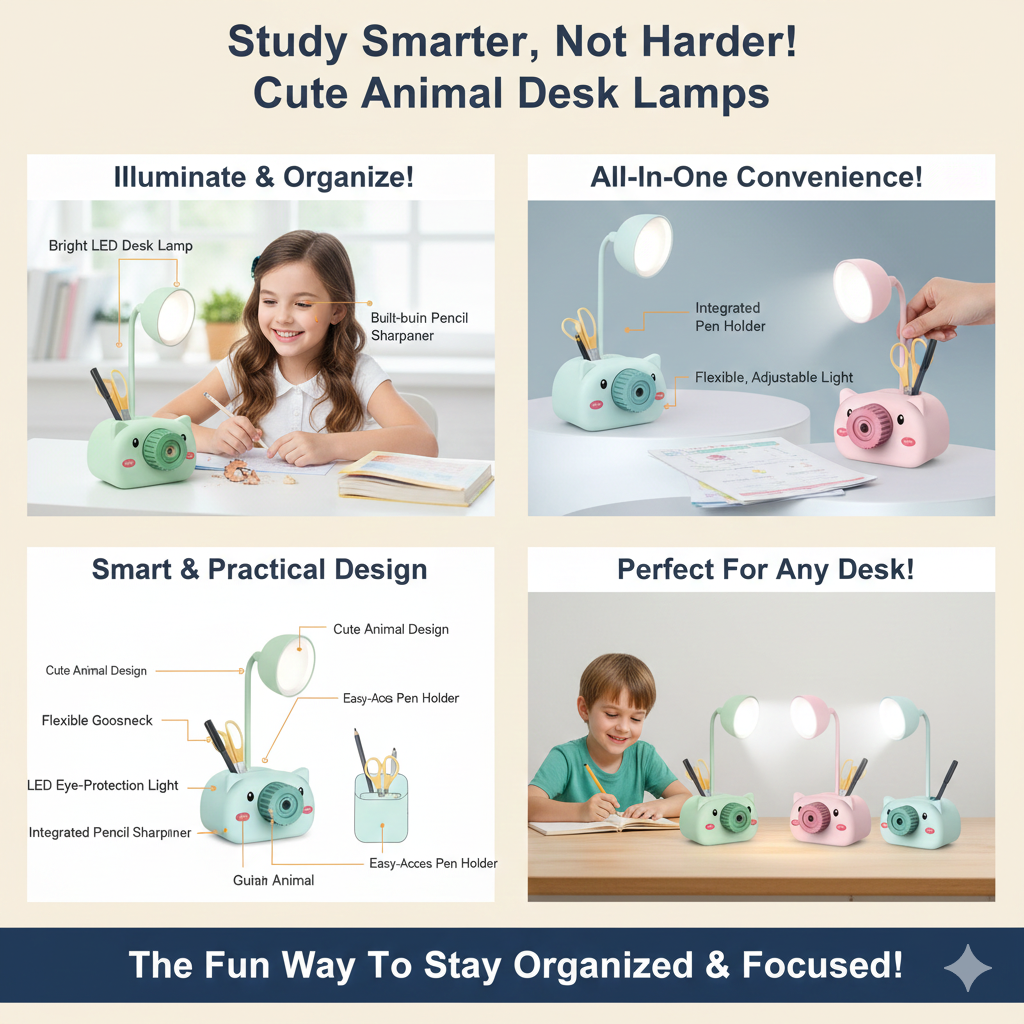 🐷 The Cute Pig All-In-One Desk Helper! 💡