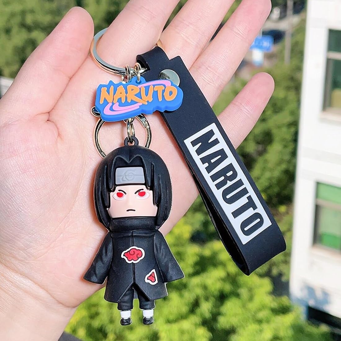 🔥 Itachi Uchiha Akatsuki Keychain - Sharingan Power! 👁️