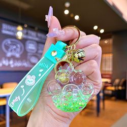 ✨ Sparkle Paw Print Jelly Keychain - Mint Green Magic! 🐾