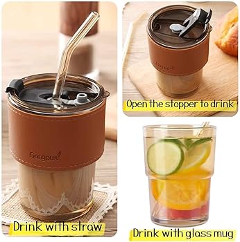 Glass Tumbler with Leather Sleeve
