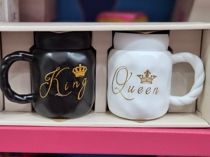 👑 King &amp; Queen Royalty Mug Gift Set - "Only Love You" Edition 🖤🤍