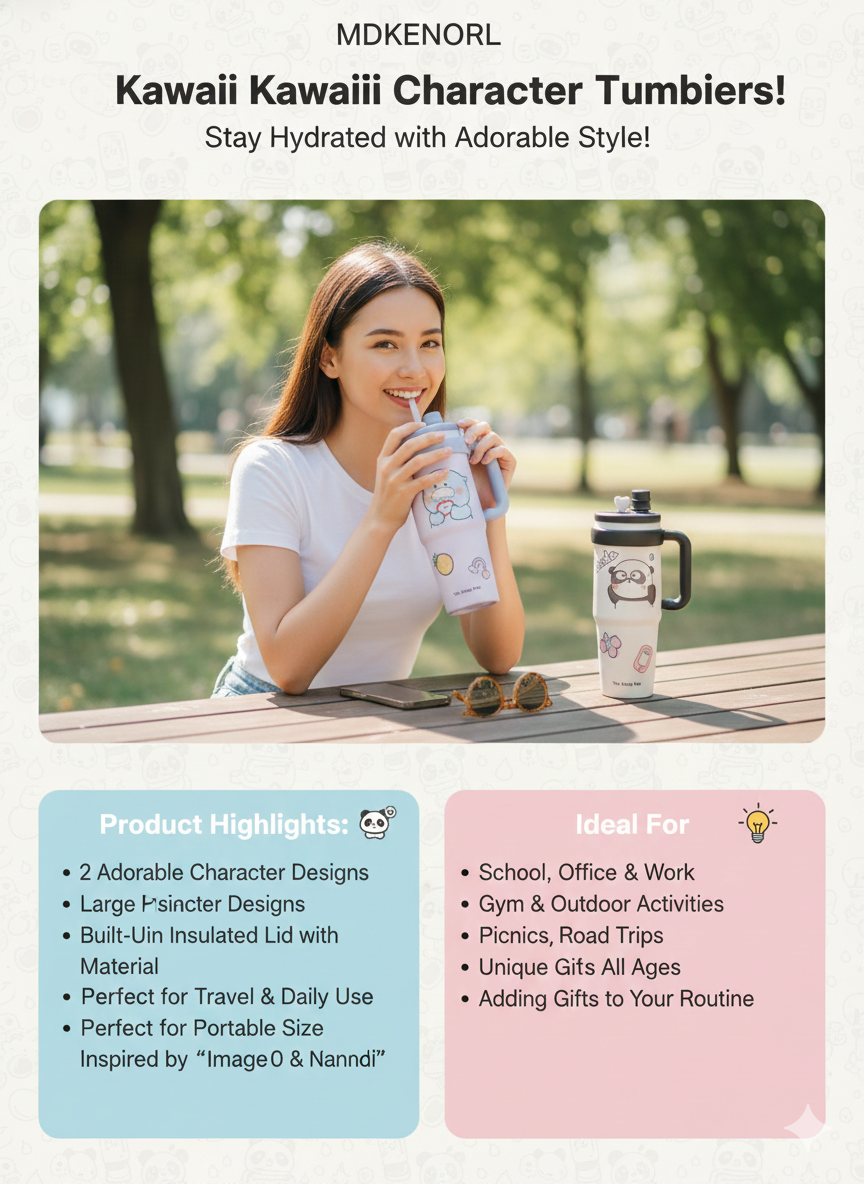 🐻 The Happy Day Handled Tumbler - Cute &amp; Cozy Sips! ☕