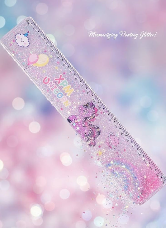 🦄 Mesmerizing Unicorn Liquid Glitter Ruler (20cm) ✨