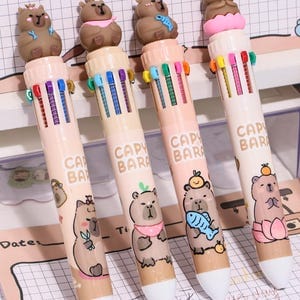 🐹 Capybara Multi-Color Pen - Chill Vibes &amp; Rainbow Ink! 🌈