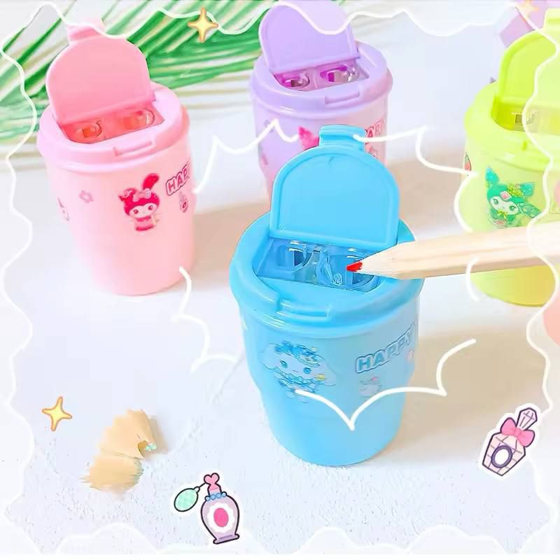 🥤 Pastel Cup Double Hole Sharpener - Happy Sharpening! 💖