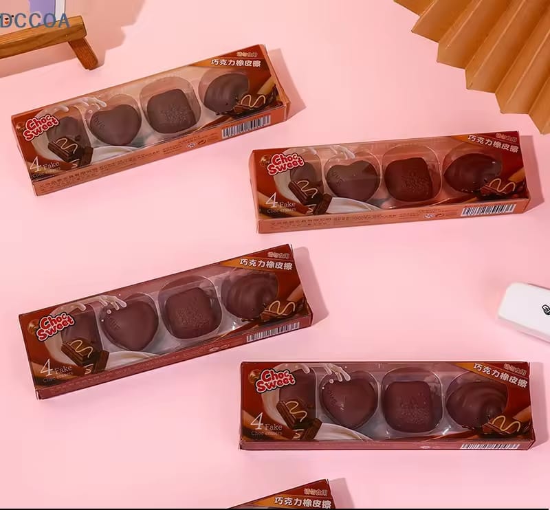 🍫 Choc Sweet Eraser Set - Looks Good Enough to Eat! 💖
