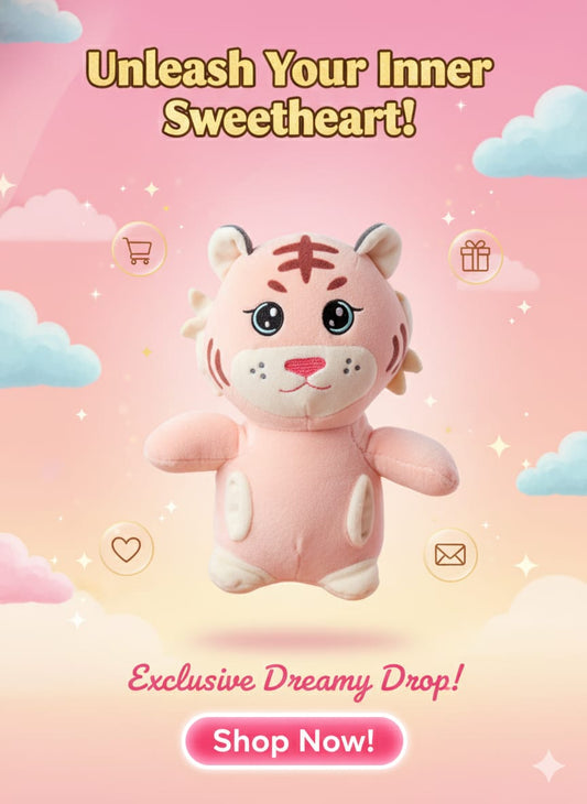 💖 Exclusive Dreamy Drop! Pastel Pink Tiger Plush 🐅