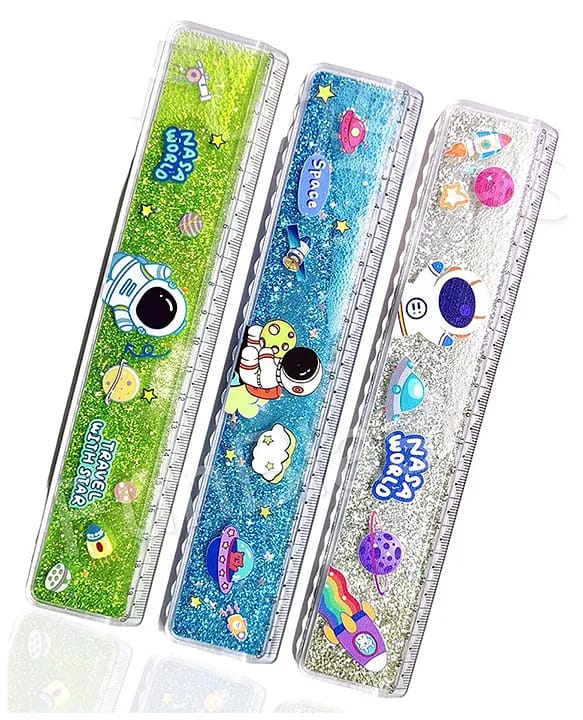 🚀 Floating Stars Liquid Glitter Rulers - Space Time! 🌌
