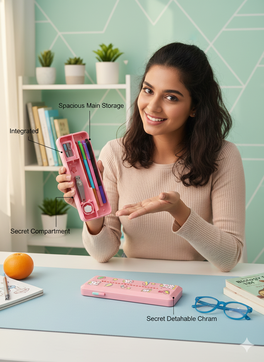 💖 Sweetheart Slim Pencil Box - Organize with Cutieness! 🍬