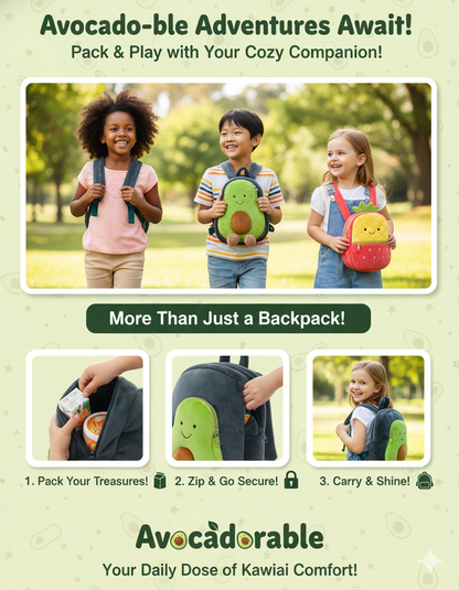 PLUSH AVOCADO CHARACTER MINI BACKPACK