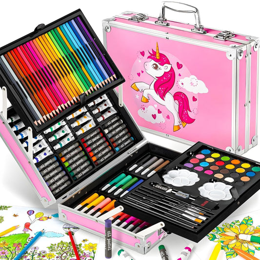 DELUXE UNICORN ART SET IN PINK METAL CASE