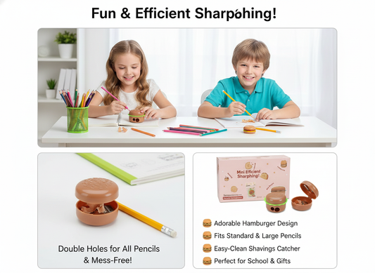 🍔 Mini Burger Double Hole Pencil Sharpener ✏️