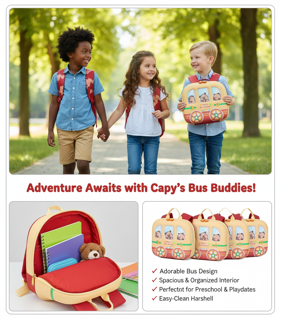 CAPYBARA KIDS SCHOOL BUS BACKPACK