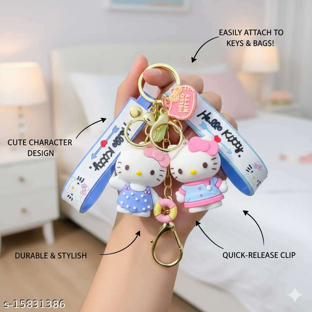 🎀 Double the Cute! Hello Kitty Bestie Keychains 💖