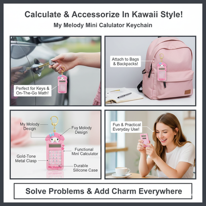 💖 My Melody Mini Calculator Keychain - Sweet Calculations! 🎀