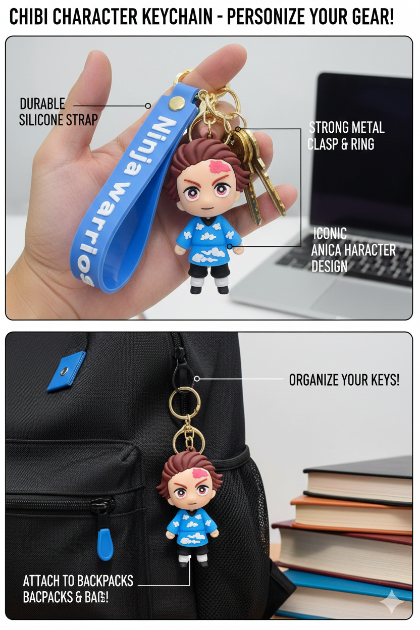 🗡️ Ninja Warriors Anime Keychain - The Fox Mask Fighter 🦊