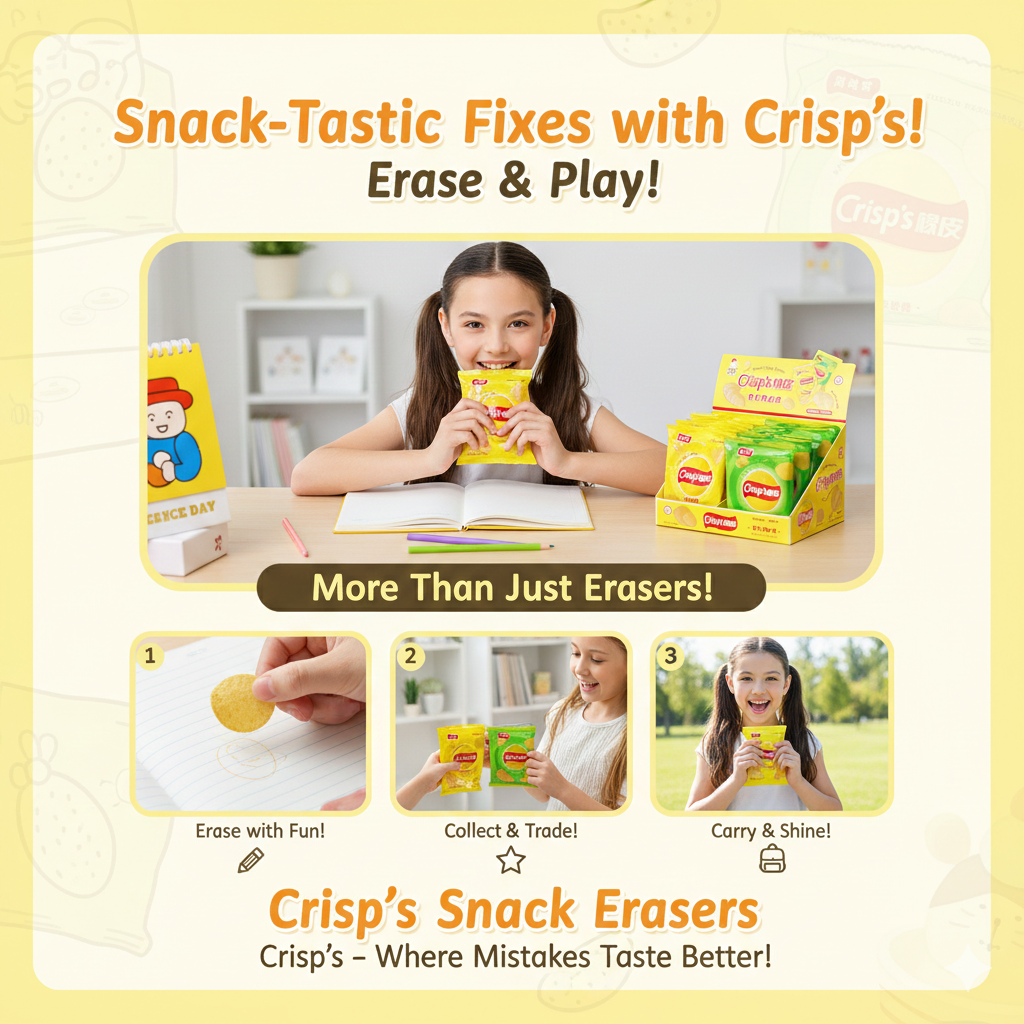 NOVELTY CRISPS BAG ERASER SET