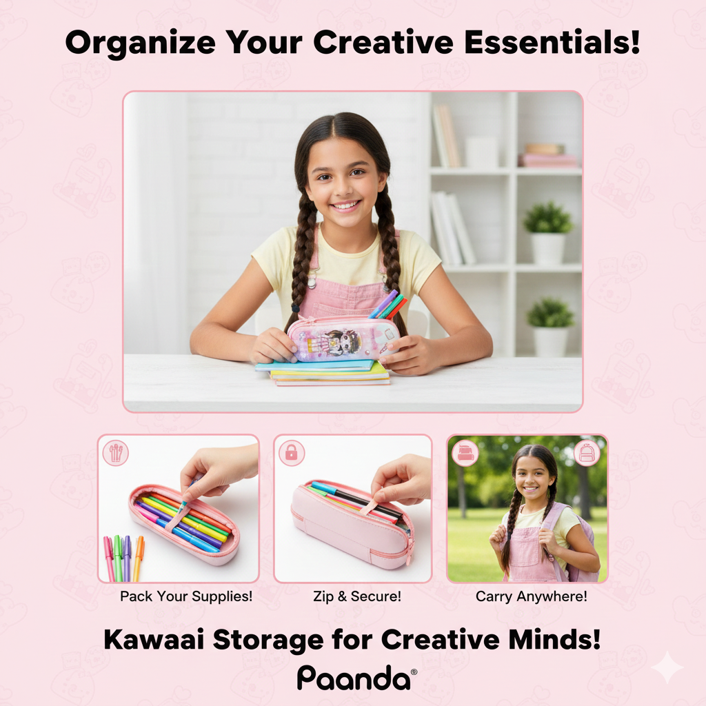 🎀 Kawaii Doll Double-Layer Pencil Pouch - Sweet Organization! 💖